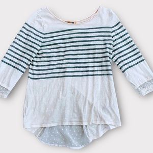 Little Yellow Button Anthropologie Women’s Top Medium Split Back Mesh Casual